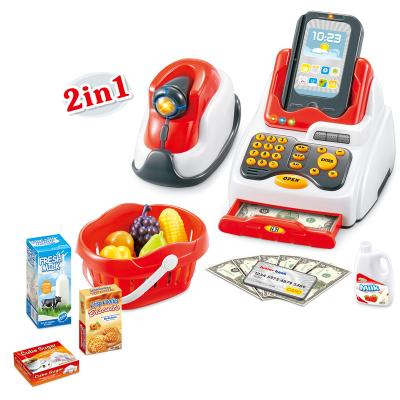 China Plastic Cashier Educational Toys For Children Pretend Game Supermarket Juguetes Cash Register Toys for sale