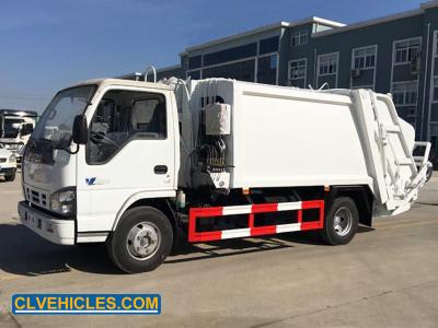 China Diesel hidráulico ISUZU camión de basura 130hp 6CBM compactor camión de basura en venta