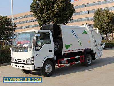 China ISUZU N Series Garbage Waste Collection Vehicle 130hp 7CBM Hydraulic Hoist for sale