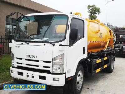 중국 190 hp ISUZU 하수 수축 트럭 8000L 하수 진공 펌프 트럭 판매용