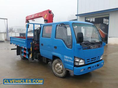 China Crew Cabin 600P ISUZU Truck Mounted Crane 4X2 12m Height Lifter Machinery for sale