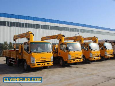 China ISUZU ELF 190hp caminhão carregador guindaste 5 toneladas 10m levantamento em linha reta à venda