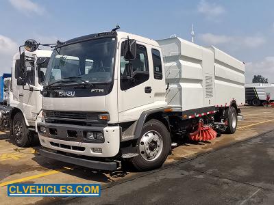China ISUZU FTR 205hp Road Street Sweeper Truck Medium Duty 15000 Liters for sale