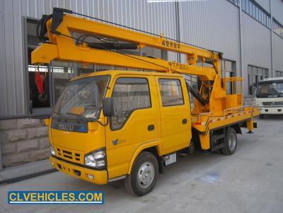 China Hydraulic Aerial Cage High Altitude Truck 14M Telescopic Boom 4×2 for sale