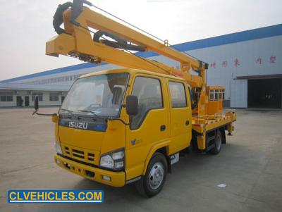 China Cabina de tripulación ISUZU Camión de plataforma aérea 6990*2100*2500mm Combustible diesel en venta