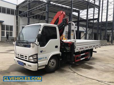 Cina ISUZU N Serie Cargo Cran Truck 4X2 3ton Lifting 4500mm Base rotabile in vendita