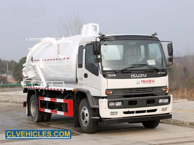China Serie F FTR ISUZU camión de aspiración de aguas residuales 205hp 15000 litros limpiador en venta