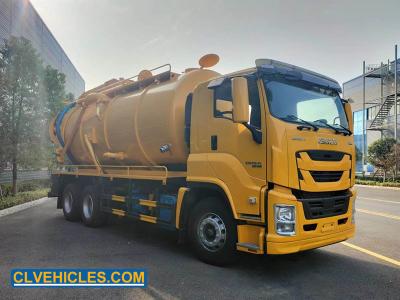 China ISUZU GIGA Camión de la bomba de vacío de aguas residuales 460hp 25000 litros con lavadora de alta presión en venta