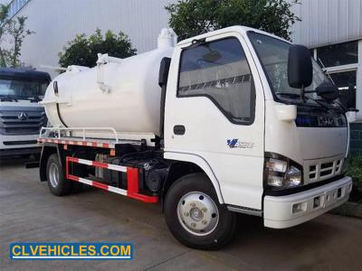 China 600P ISUZU Sewage Suction Truck 130hp Vacuum Sewage Truck CGC for sale