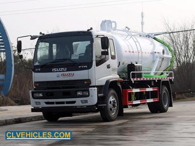 China F Series ISUZU Sewage Suction Truck 4x2 15000 Liter High Pressure Washer for sale