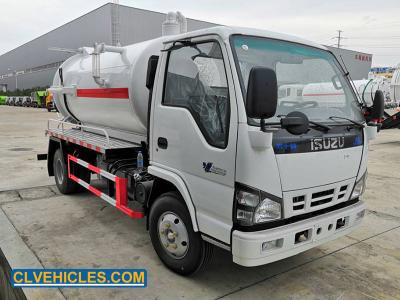 China 600P 130Hp ISUZU camión de succión de aguas residuales ISO9001 2015 certificado por TUV en venta