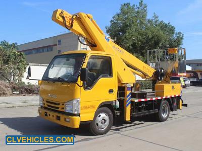 China 27m ISUZU Aerial Platform Truck Telescopic Boom Man Lift With  2-3 Folding Arms for sale