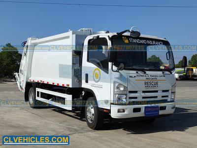 Chine 700P 10000L ISUZU camion poubelle camion de collecte de déchets avec levier hydraulique à vendre