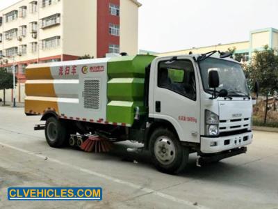 China ELF ISUZU caminhão de varredura de estradas 6 rodas 190HP 10cbm caminhão de varredura de vácuo à venda