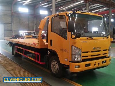 China 700P 190hp ISUZU Tow Truck Flatbed Recovery Truck 6300mm With ABS Brakes for sale