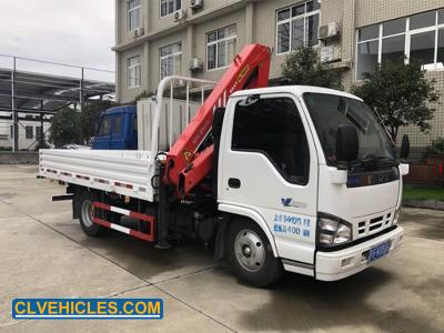 China ISUZU 600P Hydraulic Boom Truck 130hp 4X2 3 Arm Folding 4m for sale