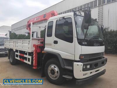 China 205hp 6.3 Ton FTR ISUZU Truck Mounted Crane 10m Straight Lifting for sale