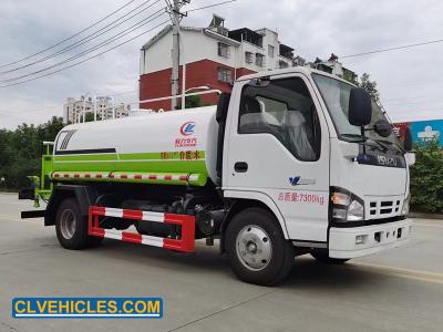 China High Pressure Pump Isuzu Water Tanker 5 Ton Capacity 5000 Liters Fuel Tank for sale