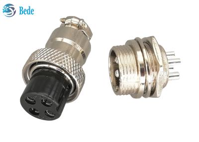 China RoHS Aviation Straight Gx16 4 Pin Connector Male And Female Silver Plated Plug for sale