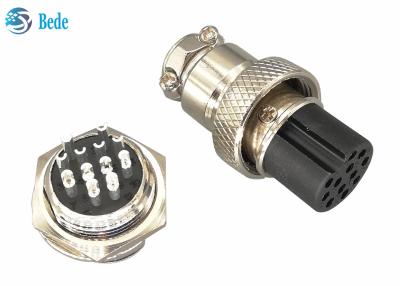 China 12 Pin Male And Female Gx16 Aviation Connector Straight Silver Plated Plug for sale