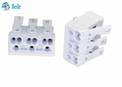 China 3 Pole Push Wire Connector Quick Terminal Block Suitable For Joining Solid Or Stranded Wires No Tools Needed for sale