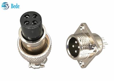 China 5 6 7 Pin M12 Circular Connector With Square Flange Male And Female Sets for sale