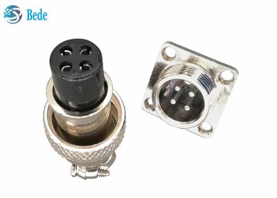 China Cable To Panel Style GX16 Aircraft Cable Connectors With Square Flange 2~10 Pin for sale