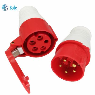 China 5 Pins Industrial Plug & Socket Industrial Power Connector  IP44 AC380-415V 16A for sale