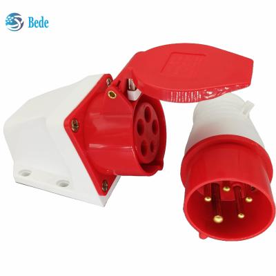 China Commando Connector Plug And Socket  IEC 60309 380-415V 16Amp Wall Mounting Type for sale