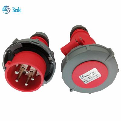 China 3P+N+E Industrial Plug & Socket 5 Pins  IP67 AC220-415V 16 And 32 Amp Docking Type for sale