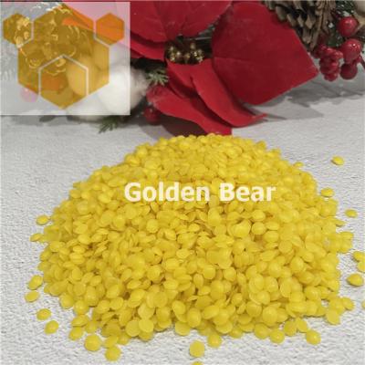 China Saponification 75mg/G 110mg/G 1lb Yellow Beeswax Pellets For Candle Making for sale