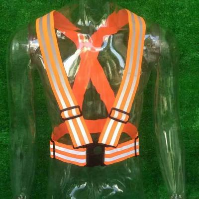 China Fashion Motorcycle Bike Drivers Cyclists Fluorescent Reflective Strap Safety White Vest Belt Clothing for sale