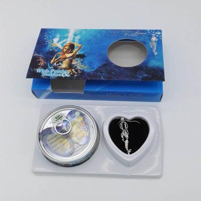 China DIY Wish Pearl Necklace Gift Box With Mermaid Shaped Cage Pendant for sale