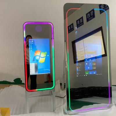 China Adjustable Selfie Mirror Touch Screen Photo Booth Light Frame For Wedding for sale