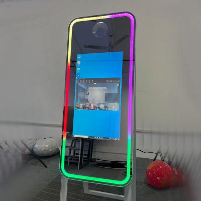 China Full Body Selfie Mirror Photo Booth 65 Inch 3 In 1 With LED Lights for sale