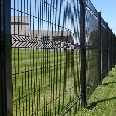 China Iron Galvanized PVC Coated 3D Welded Wire Fence For Industry Sector 55 X 100mm for sale