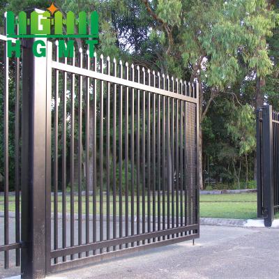 Китай Садовый декоративный черный охранный кованый металлический трубчатый забор для продажи продается