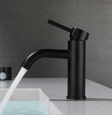 China Black Stainless Steel Single Lever Kitchen Mixer Tap Bathroom Wash Basin Faucet for sale