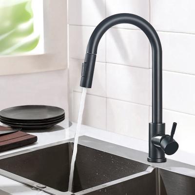 China Black Stain Resistance Stainless Steel Kitchen Faucet Laser Logo for sale
