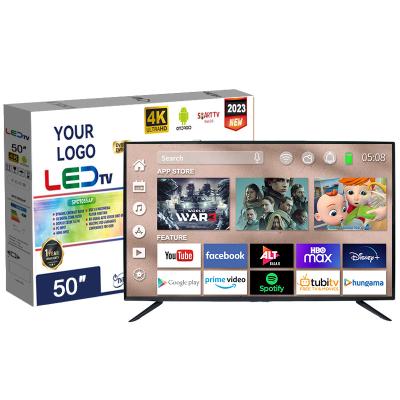 China 120 Hz 50 Inch 55 Inch 4K Android QLED TV Wi-Fi Multi Language Frameless Flat Smart TV for sale