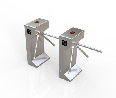 China Brushed Access Control Turnstile 550mm Width Card Swipe People Vertical Tripod Turnstile for sale