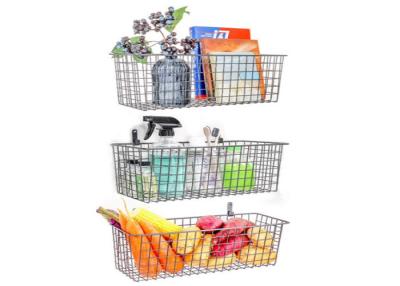 China 500mm Length 300mm Width Wall Mounted Wire Storage Baskets For Kitchen for sale