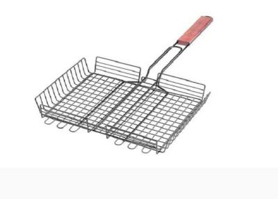 China Corrosion Resistance SS316 330mm Grill Basket Barbecue Clips Easy To Clean  For Chicken for sale