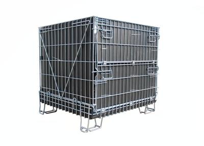 China Collapsible Welded Warehouse 2.5mm Wire Mesh Storage Cage Durable Bold Metal Bar for sale