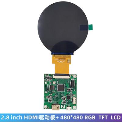 China HDMI Round Touch Screen Display 2.8 Inch 480x480 40 PINS MIPI RGB Interface for sale