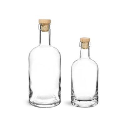 中国 375ml (12oz) Bottle with Dark Wood Bar Top Cork Cap - Specialty Homebrewing Bottle -clear glass empty bottle 販売のため