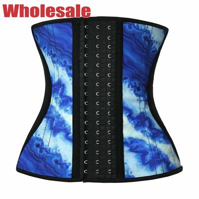 China Mixed Blue Tie Dye Latex Sport Waist Trainer For Women Weight Loss Everyday Wear for sale