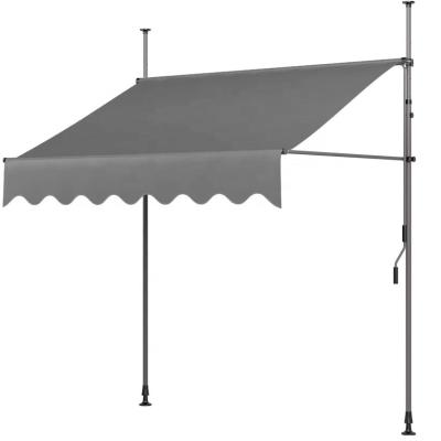 China Clamp Awning 250 X 130 CM, Light Grey, Patio Canopy Sun Protection, Height for sale