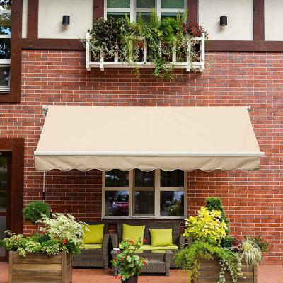 China Patio Awning Retractable Sun Shade Awning Cover Outdoor Patio Canopy Sunsetter Deck Awnings with Manual Crank Handle for sale