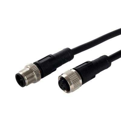 China OEM 3Ft Male Female Cable , PVC Jacket M12 Connector Cables for sale